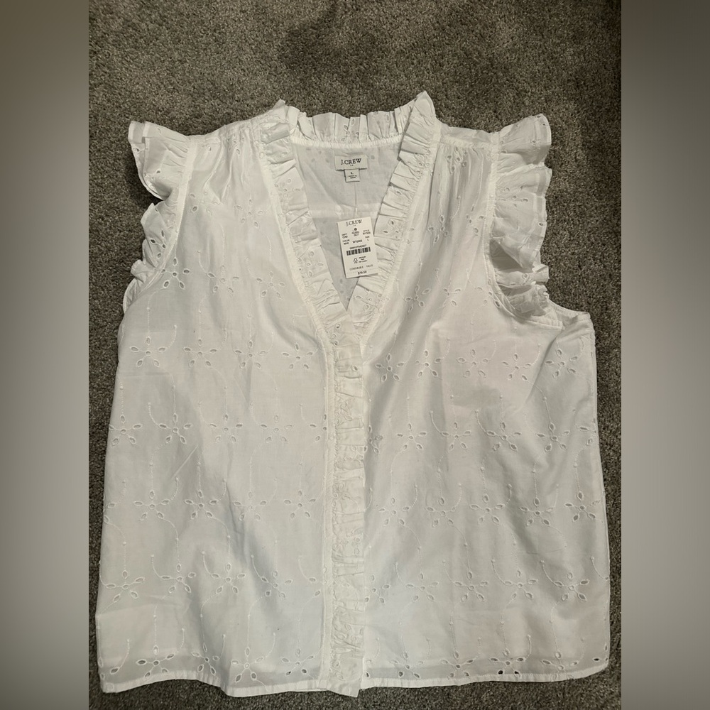 JCREW Factory Women’s Sleeveless Ruffle Top Size L